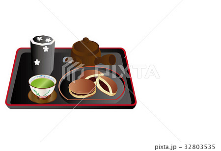 今日のスイーツ緑茶とどら焼き 32803535
