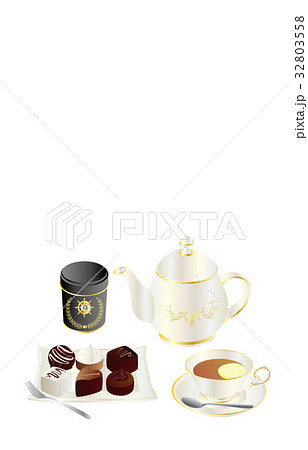 今日のスイーツレモンティーとチョコレート 32803558