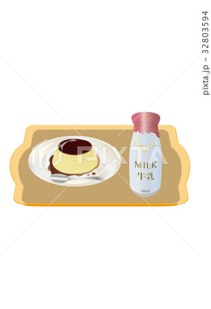 今日のスイーツ牛乳とプリン 今日のスイーツ牛乳とプリン 32803594