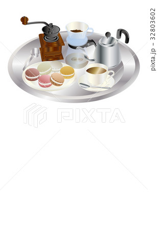 今日のスイーツコーヒーとマカロン 32803602