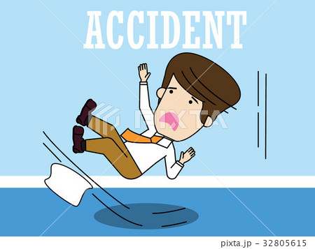 Businessman slipping on a floor. Businessman slipping on a floor. 32805615