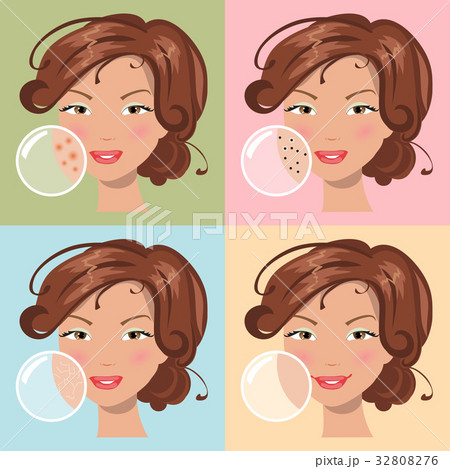 Different skin problems. Vector illustration 32808276
