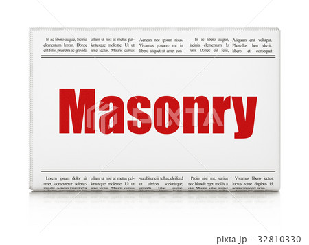 Constructing concept: newspaper headline Masonry Constructing concept: newspaper headline Masonry 32810330