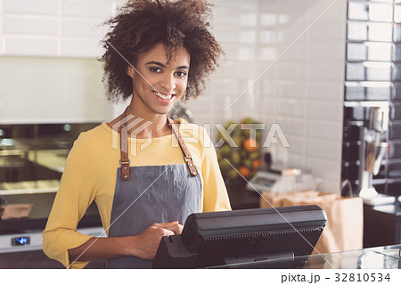 Cheerful young girl is expressing gladness at Cheerful young girl is expressing gladness at 32810534