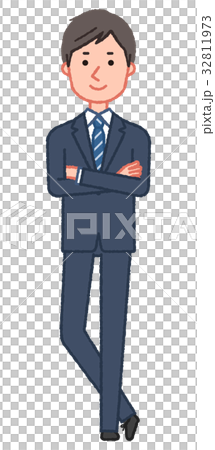 スーツ 腕組みをする男性のイラスト素材 スーツ 腕組みをする男性のイラスト素材