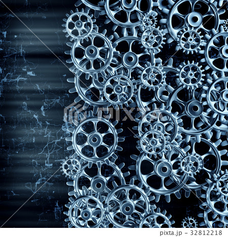 White gears and cogs macro 32812218
