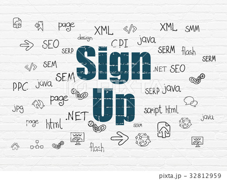 Web design concept: Sign Up on wall background 32812959