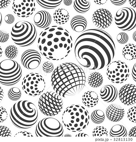 Abtract halftone spheres seamless pattern 32813130