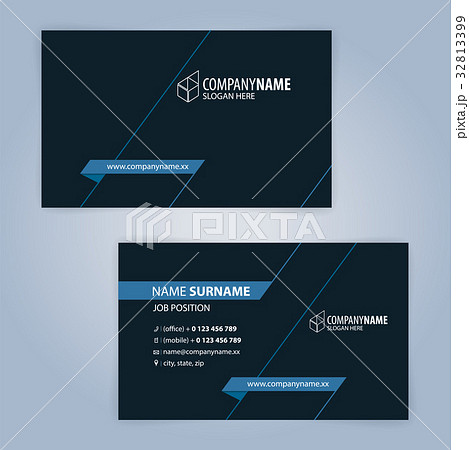 Business card template. Blue and white Business card template. Blue and white 32813399