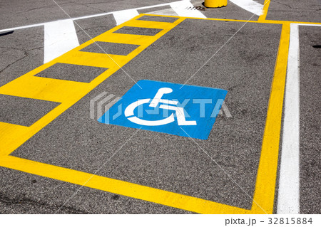 parking space reserved for handicapped shoppers in parking space reserved for handicapped shoppers in 32815884