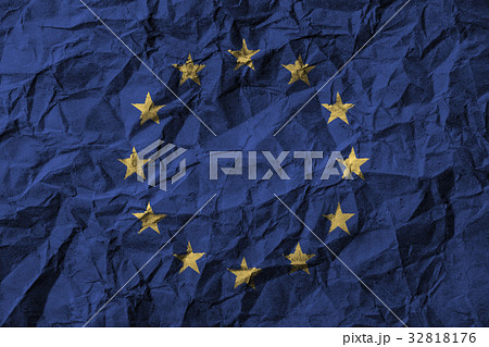 European Union (EU) with old dirty crumpled paper 32818176