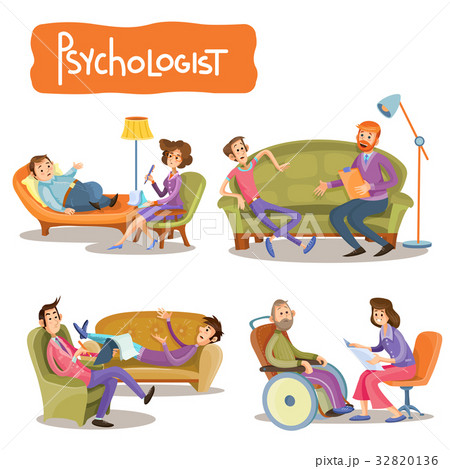 A set of vector cartoon illustrations the patient 32820136