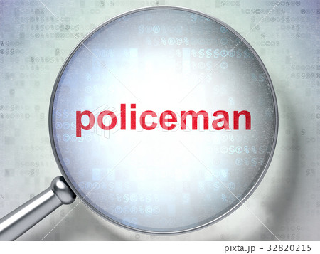 Law concept: Policeman with optical glass 32820215