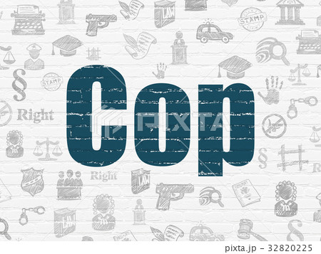 Law concept: Cop on wall background 32820225
