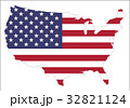 United States of America Map With Waving Flag 32821124