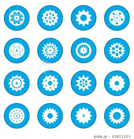 Gear icon blue Gear icon blue 32821353