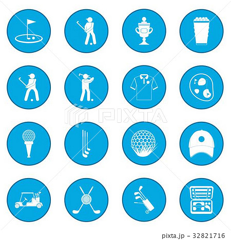 Golf icon blue Golf icon blue 32821716
