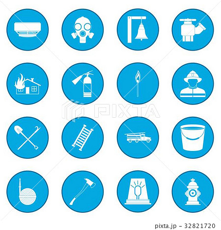 Firefighter icon blue 32821720
