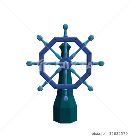 Polygonal ship helm. Isolated on white background. 32822579