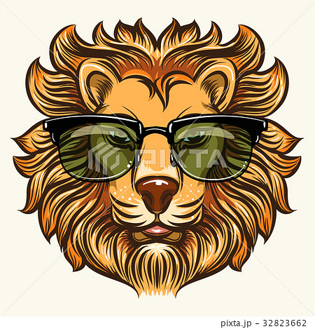 Lion in glasses in cartoon style Lion in glasses in cartoon style 32823662