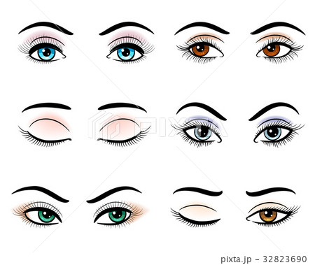 Open and closed woman eyes 32823690