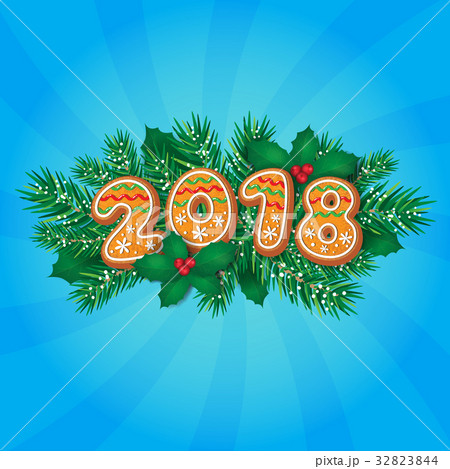 2018 Christmas, New Year greeting card design 2018 Christmas, New Year greeting card design 32823844