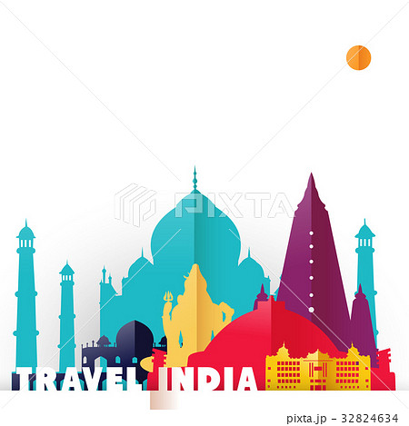 Travel India country paper cut world monuments 32824634