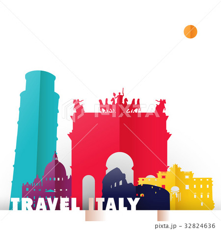 Travel Italy country paper cut world monuments 32824636
