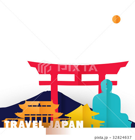 Travel Japan country paper cut world monuments 32824637