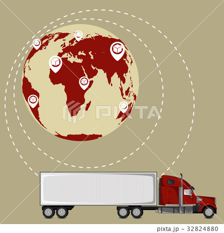 Global network of commercial road cargo trucking Global network of commercial road cargo trucking 32824880
