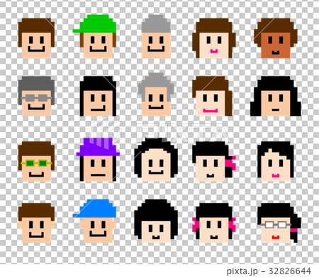 Pixel face - Stock Illustration [32826644] - PIXTA