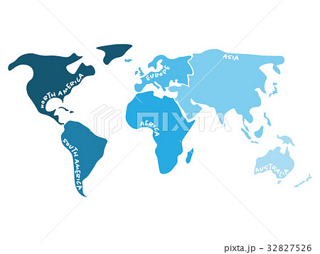 Multicolored world map divided to six continents 32827526