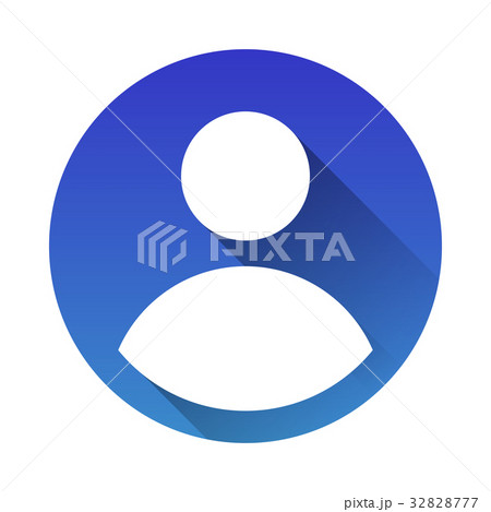 ユーザーアイコンのフラットイラスト青円形のイラスト素材