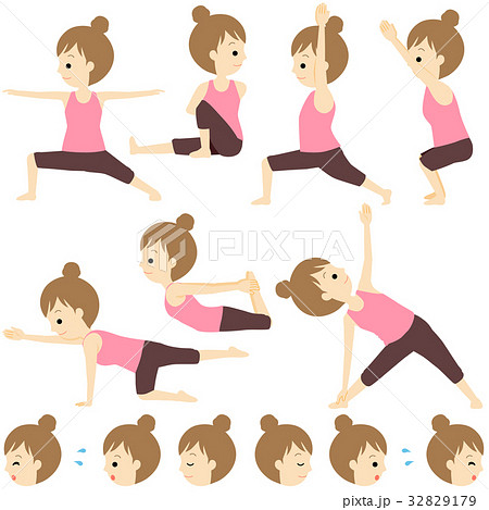 Yoga Pose Sideways Set Illustration Stock Illustration 32829179 Pixta