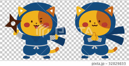 ネコ忍者のイラスト素材 3293 ネコ忍者のイラスト素材 3293