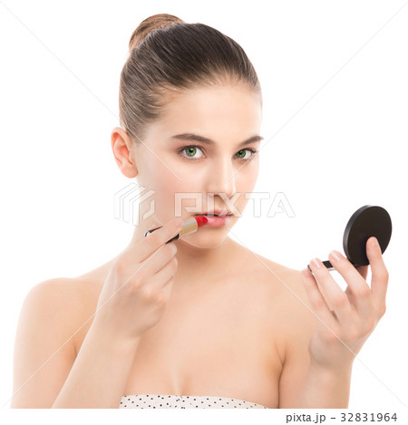 Young brunette woman with perfect clean face Young brunette woman with perfect clean face 32831964