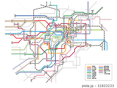 東京地下鉄路線図 拡張版のイラスト素材
