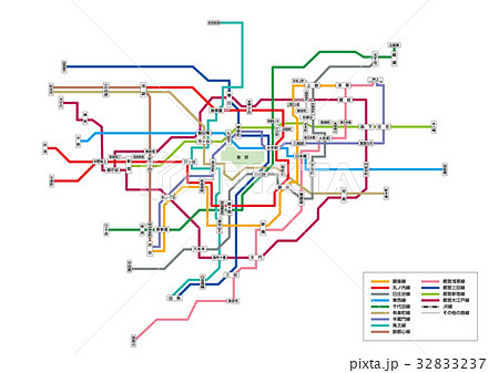 東京地下鉄路線図のイラスト素材