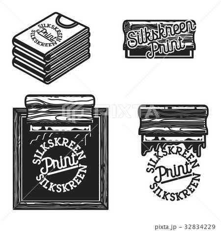 Vintage silkskreen print emblems Vintage silkskreen print emblems 32834229