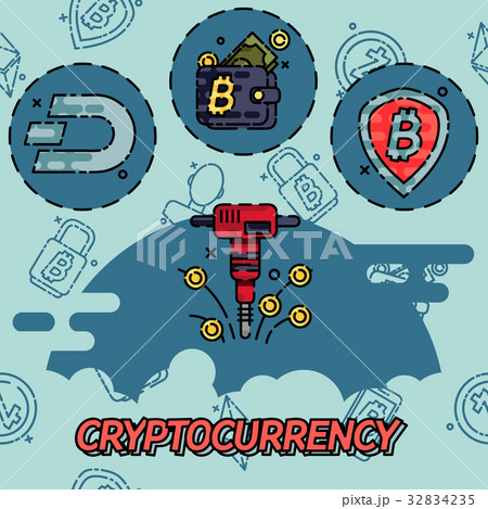 Cryptocurrency flat concept icons Cryptocurrency flat concept icons 32834235