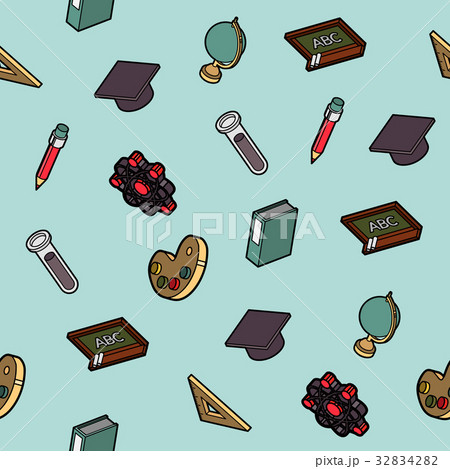 Education flat outline isometric pattern 32834282