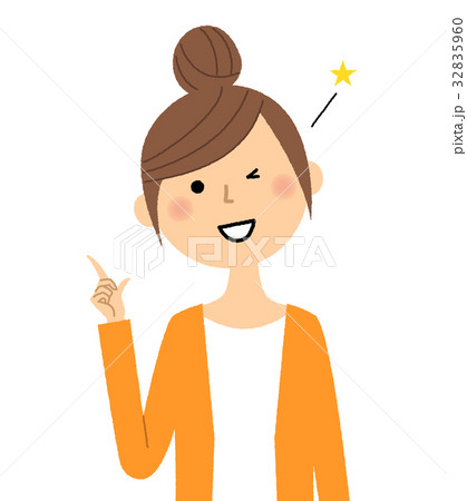 若い女性 ママ 指をさす 若い女性 ママ 指をさす 32835960