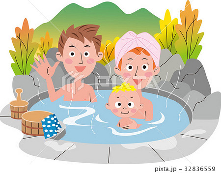 家族　温泉　紅葉　秋　夫婦　子供 32836559