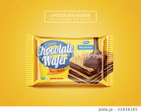 Chocolate wafer package design 32838165