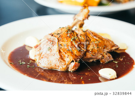 Duck breast steak in white plate Duck breast steak in white plate 32839844