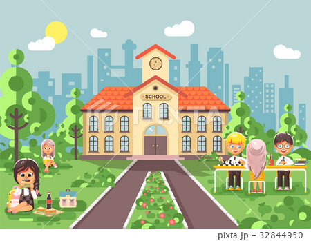 Vector illustration children characters schoolboy 32844950