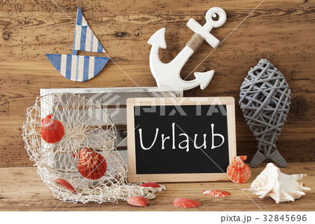 Chalkboard,Summer Decoration, Urlaub Means Holiday Chalkboard,Summer Decoration, Urlaub Means Holiday 32845696