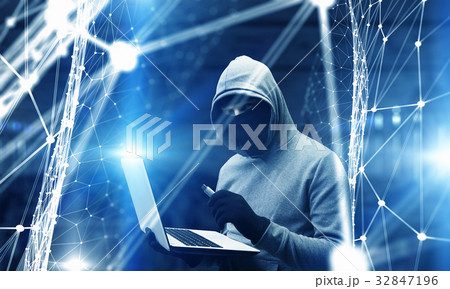 Network security and privacy crime. Mixed media Network security and privacy crime. Mixed media 32847196