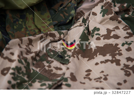 Close up on German flag on military uniform 32847227