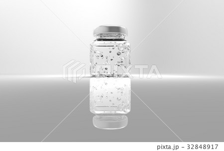 透明な炭酸水入りの瓶のイラスト素材